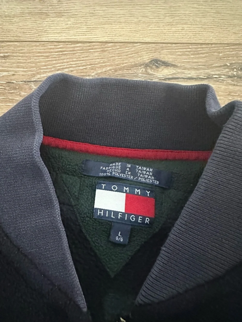 Vintage 90s Tommy Hilfiger 1/2 Zip Fleece Blackwatch Plaid Pullover Men’s L